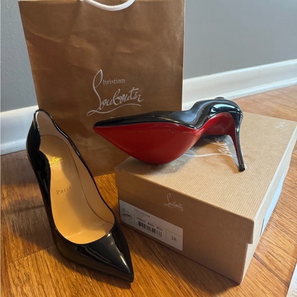 Christian Louboutin Shoes - Christian Louboutin Hot Chick 100 Patent Leather Pumps  Black